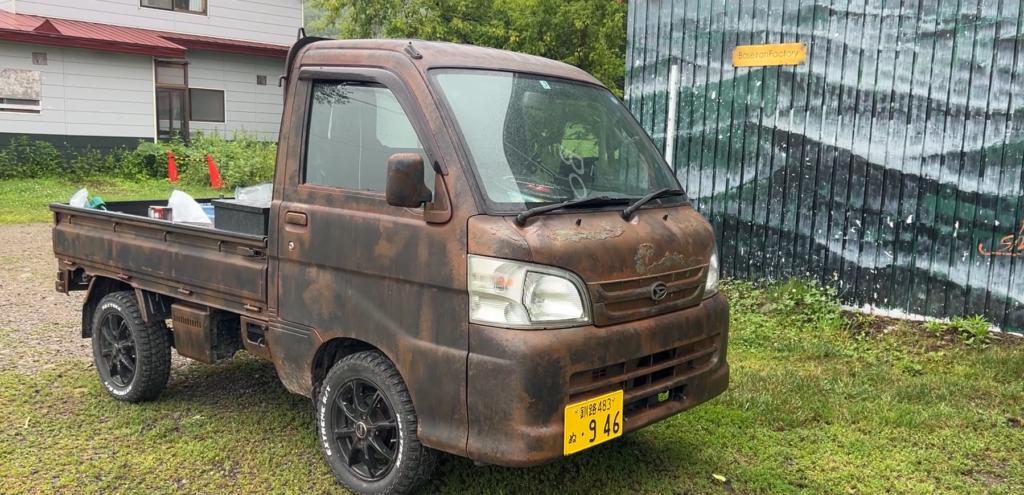 北海道弟子屈でSABYVAGE施工した軽トラック「CON-BY」