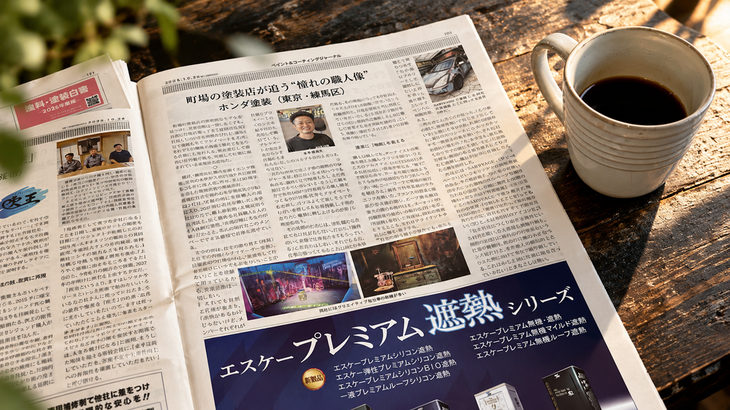 ペイント&コーティング ジャーナル2026年10月28日付第11面に掲載されたホンダ塗装の特集記事